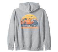 Ohana Means Family Hawaii Summer Palm Trees Beach Zip Hoodie