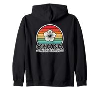 Ohana Means Family Hawaii Summer Palm Trees Beach Zip Hoodie