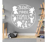 Ohana Means Family - Lilo and Stitch - Children Decal Wall Sticker [Large] [White]