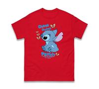 Ohana Means Family Stitch Quote T-Shirt, Family Means Nobody Gets Left Behind Boys Girls Funny Stitch Cartoon Matching Autism Child Support Unisex Tee Top (Red, 9 Years)