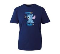 Ohana Means Family Stitch T-Shirt, Nobody Get Left Behind Funny Stitch Cartoon Quote Unisex Kids Adults Top (Navy, S)