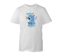 Ohana Means Family Stitch T-Shirt, Nobody Get Left Behind Funny Stitch Cartoon Quote Unisex Kids Adults Top (White, M)