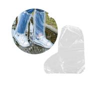 OHAOLYLE Disposable Rain Shoe Covers, Boots Cover Plastic Long Shoe Cover Clear Waterproof Anti-Slip Overshoe Rain Covers Thicken Shoe Protector for Men and Women(10 Pairs,Clear)