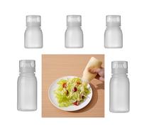 OHAOLYLE Plastic Squeeze Sauce Bottles with 5 Nozzles,Reusable Squeeze Condiment Bottles Dispensers, Salad Squeeze Bottle, BBQ Sauce,Ketchup, Dressings, Mustard, Oil Bottles(6pcs)