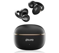 OHAYO Clip-On Open Ear Headphones A7 6.5H Playtime, 4.7g Ultra-Light - Bluetooth 5.4, 12mm Dual Drivers, IPX6 Sweatproof, Black