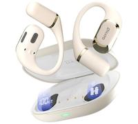 OHAYO Open Ear Headphones T10 40H Playtime, Bluetooth 5.4 Wireless Earbuds, IPX6 Waterproof, 8g Ultra-Light, Digital Display, Secure Fit for Running/Gym/Cycling/Sport,White
