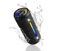 OHAYO Portable Bluetooth Speaker Wireless, 35W Loud, IPX7 Waterproof, Black | 24-Hour Playtime, USB-C Lossless Audio, Active Bass, Bluetooth 5.3, LED Lights, TWS Pairing, Home/Outdoor Use, Birthday Gift