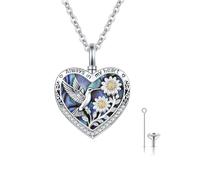 OHAYOO Urn Necklaces for Ashes, Cat/Dog/Wolf/Hummingbird/Owl/Tree Of Life/Daisy Cremation Urn Pendant, With Filling Funnel Tool
