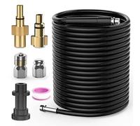 OHAYORI 15M Pressure Washer Drain Pipe Hose Cleaning Kit with Jet Nozzle and Rotating Jet Nozzle Compatible with Karcher K Serie K2 K3 K4 K5 K6 K7, Sewer Jetter Hose with Adapter for LAVOR & Bosch AQT
