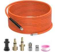 OHAYORI 15M Pressure Washer Drain Pipe Hose Cleaning Kit with Jet Nozzle and Rotating Jet Nozzle for Karcher K Serie K2 K3 K4 K5 K6 K7, Sewer Jetter Hose with Adapter for LAVOR and Bosch AQT