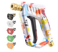 OHAYORI Pressure Washer Gun with 5 Spray Nozzles, M22-14mm to 1/4'' Quick Release Short Trigger Gun for Karcher Jet Washing, 4000PSI Colorful Power Wash Gun Kit for Car Cleaning