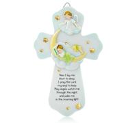 OhBerry Guardian Angel Cross for Wall, Baptism Cross Gifts, Angel Baby Decor, Resin Wall Art, Baptismal Gifts, Angelitos para Bautizo