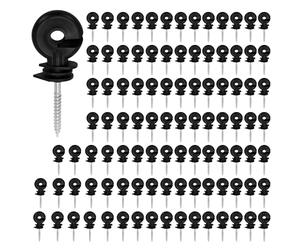 ohbien 100Pcs Electric Fence Insulators, Screw In Ring Insulators Anti-Aging Wood Post Electric Fence Wire Insulator Fence Post Insulators for Garden Field Guardian Fencing Pasture Gates