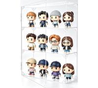 ohbien 3 Tier Acrylic Display Case for Funko Pop Figures with Magnetic Door | Wall Mounted or Desktop Dustproof Display Cabinet Box, Cabinet Storage Box Showcase for Action Figures Models Minifigures