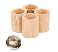 ohbien 4Pcs Cylinder Wood Bed Risers, 5cm Extra Height Furniture Leg Risers Heavy Duty Extender Risers Natural Wood Feet Chair Raiser for DIY Painting Sofa Couch Chair Table (Inner Diameter 40mm)