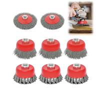 ohbien 8Pcs Angle Grinder Wire Brush Set, Twist Knot Wire Brush for 115mm Sander Angle Grinder M14 Thread Arbor Brush Diameter 75 mm 100 mm Steel Brush Wire for Paint Cleaning Rust Removal Grinding