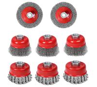 ohbien 8Pcs Wire Brush for Angle Grinder, Twist Knot Wire Brush for Sander