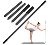 ohbien Portable Yoga Stick Back Stretcher Adjustable for 76-152 cm | Mobility stick with 4 steel bars and 2 foam handles for yoga, fitness, physiotherapy, posture correction