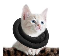 OHCOZZY Cat Cone with Adjustable Neck, Soft Cat Recovery Collar for Anti Lick, After Surgery Pet Protective Collar (L, Black)