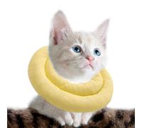OHCOZZY Cat Cone with Adjustable Neck, Soft Cat Recovery Collar for Anti Lick, After Surgery Pet Protective Collar (M, Yellow)