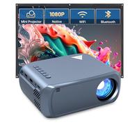 Ohdil Mini Projector Projector Portable Wifi Compatible with 170 Inch HD 1080P Mini Movie Projector, Outdoor Projector Compatible with Phone/Tablet/Laptop/TV Stick/