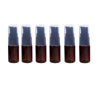 OHEETU 6Pcs 10ML Empty Brown Plastic Lotion Pump Bottles with Black Press Pump Head Refillable Travel Sample Bottles Toiletries Liquid Container Dispensers for Makeup Emulsion Body Wash Shampoo