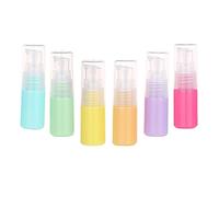 OHEETU 6Pcs 10ml Macaron Color Lotion Pump Bottle Empty Refillable Makeup Toiletries Liquid Container Dispenser Portable Travel Cosmetic Bottles Jar Pot for Emulsion Body Wash Shampoo