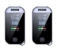 Ohewiiuk 2X Digital Alcohol Tester Professional Breathalyzer with LCD Display USB Rechargeable Electronic Alcohol Tester Keychain