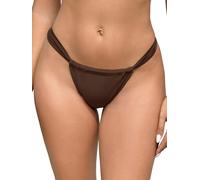 Oheyeseker High Cut Bikini Bottom Cheeky Bathing Suit Bottom Low Waist Swim Bottoms with Adjustable Coverage(L, Dark Brown)