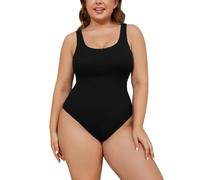 Oheyeseker Women One Piece Bathing Suits Back Crisscross Sports Tummy Control Plus Size Swimsuit（5X-Large，A-Black）