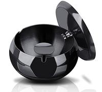 OHFLY Ashtray, Outdoor Ash Tray with Lid, Stainless Steel Home Ash Trays Set for Cigarettes, Cool Ashtrays for Outside and Indoor Use, X-Large - Black