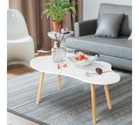 ohfruit 100x50x41.5cm Small Coffee Table, Center Tables for Living Room, Cloud Shape Modern Tea Table for Living Room, Bedroom, Office, Center Minimalist Display Coffee Tables White