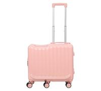 ohfruit 20 Inch Kids Ride-On Luggage with 6 Spinner Wheels & Retractable Handle, Hardshell Carry-On Suitcase for Smooth Rolling, Fun Scooter Travel Case for Children, Large + Small Set Pink A