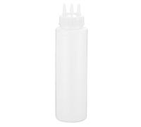 ohfruit 3 Hole Plastic Squeeze Bottles,Refillable Squeeze Bottle Food Grade 3 Hole Large Capacity Condiment Bottles for Kitchen,Ketchup Mustard Mayonnaise Hot Sauce Olive Oil White S