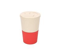 ohfruit 380ML Plastic Coffee Cup 13oz Thick Anti-crack Travel Mug With Lid Food Grade Material High Temperature Resistant Leakproof Breakfast Drink Cup Red 380ML