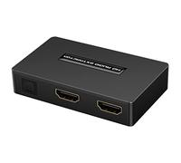 ohfruit 4K HDMI Extractor to Optical Audio Stereo Jack 3.5 mm Converter with Cable to Toslink SPDIF AUX Output Support HDCP1.4 Black