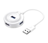 ohfruit 4Port USB 2.0 Hub - Ultra-Slim Data USB Hub with 1 m Extended Cable - Laptop OTG Hub Expansion Dock for Mouse Keyboard White