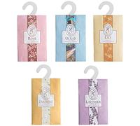 ohfruit 5 Premium Scented Sachets Bags,Scented Sachets Bags for Drawers Closets Room Wardrobe Bathrooms Cars,Lasting Fragrance (Jasmine, Rose, Lavender, Lily, Ocean) 5pcs-Rose