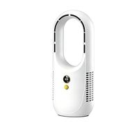 ohfruit Bladeless Desktop Fan with Air Purifier, 8-Speed USB Rechargeable, 90° Oscillation Quiet Cooling with Timer for Bedroom OfficeWhite