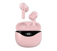 ohfruit Bluetooth Headphones 5.1 Wireless Earbuds with Wireless Charging Case & Power Display,Immersive Stereo Sound in-Ear Earphones with Mic for iOS Android Pink