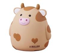 ohfruit Cow Piggy Bank Kids Animal Bank Cute Large Capacity Money Piggy Banks with Opening Unbreakable Money Saving Pot Birthday Small Caramel