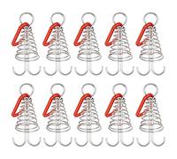 ohfruit Deck Pegs, Steel Tent Stake, Outdoor Camping Tools Adjustable Hitch Spring Tent Board Peg, Octopus Deck Hooks Heavy Duty Tent Stakes Red 10Pcs