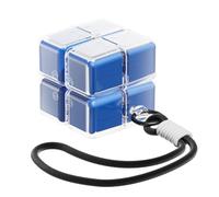 ohfruit Portable Medicine Organizer, 4 Grid Pill Box with Independent Lids, Spill Proof PP Material, Fits in Jeans Pocket and Small Bag, for Daily Travel and Gym Blue