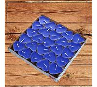 ohfruit Round/Heart Shape Atmospheres Candle,50Pcs Candle Smokeless Tea Light for wedding table decoration Valentine's Day Anniversary Halloween Christmas blue heart shape