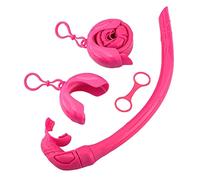 ohfruit Snorkel Tube - Collapsible Ergonomic Mouthpiece,High Stability Oxygen Supply with Compact Storage Case Roll Up Diving Wet Breathing Tube for Snorkeling Rose Red One Size