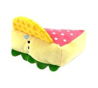 ohfruit Squeaky Cat Dog Toy, Plush Bread Shape with Crinkle Paper, Treat Hiding for Sniffing and Searching, Bite Resistant Material for Teething and Gum Protection C
