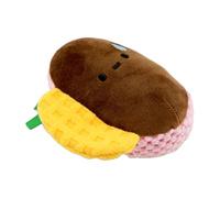 ohfruit Squeaky Cat Dog Toy, Plush Bread Shape with Crinkle Paper, Treat Hiding for Sniffing and Searching, Bite Resistant Material for Teething and Gum Protection B