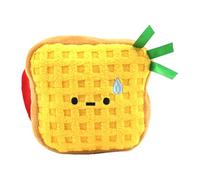 ohfruit Squeaky Cat Dog Toy, Plush Bread Shape with Crinkle Paper, Treat Hiding for Sniffing and Searching, Bite Resistant Material for Teething and Gum Protection A