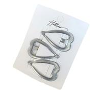 ohfruit Star Hair Clips, 3Pcs Metal Scallion Powder Hairpins, Silver Gray Rectangle and Water Drop Designs, BB Clip for Firm Hold on Bangs and Frizz, for Everyday Hair Accessory Set E
