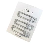 ohfruit Star Hair Clips, 3Pcs Metal Scallion Powder Hairpins, Silver Gray Rectangle and Water Drop Designs, BB Clip for Firm Hold on Bangs and Frizz, for Everyday Hair Accessory Set A